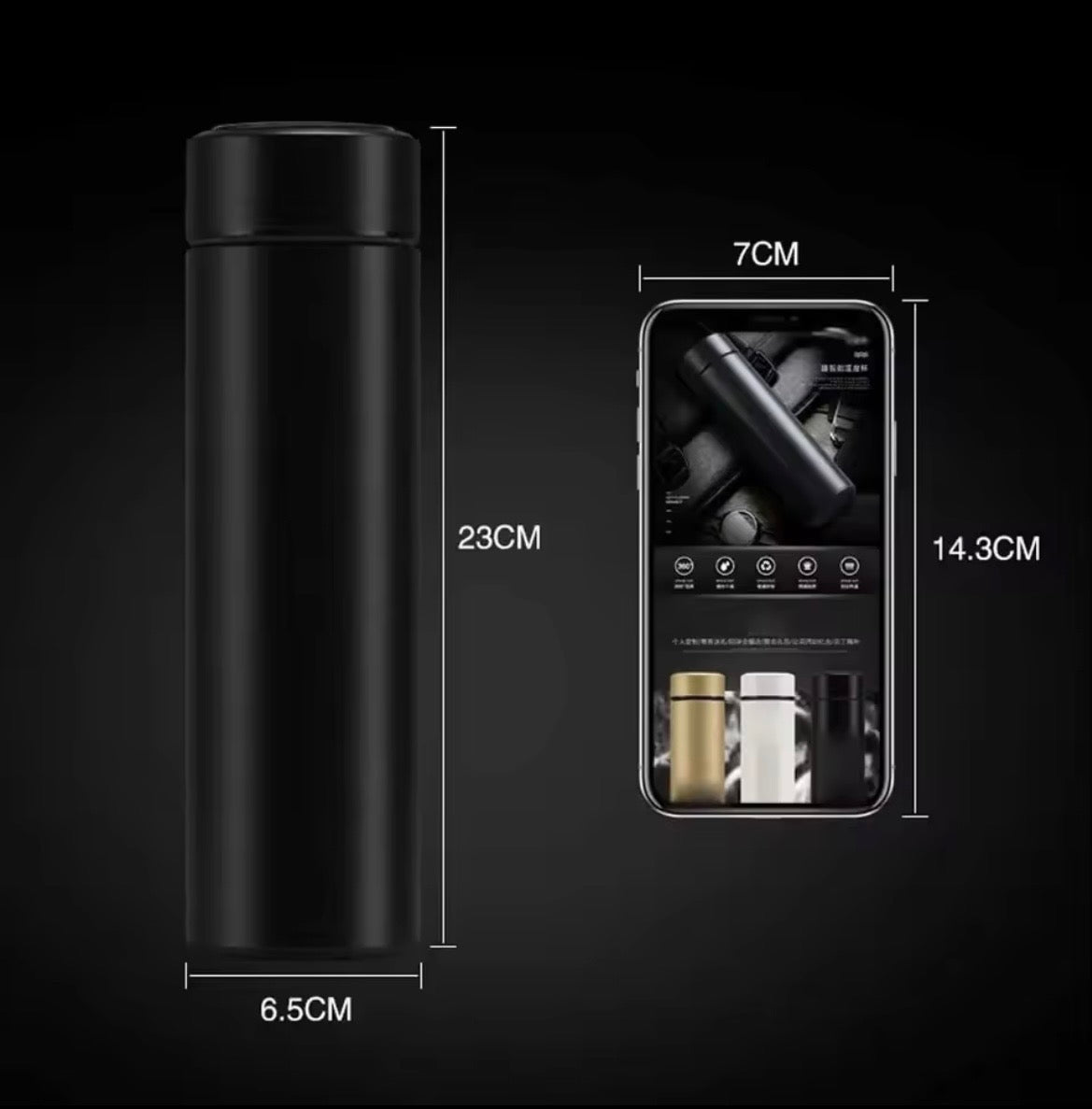 Mug Thermos Connecté à Écran LED Tactile